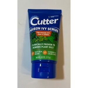 Cutter Poison Ivy Scrub 4oz Fast Itch Relief Removes‎ Plant Oils Oak Sumac New